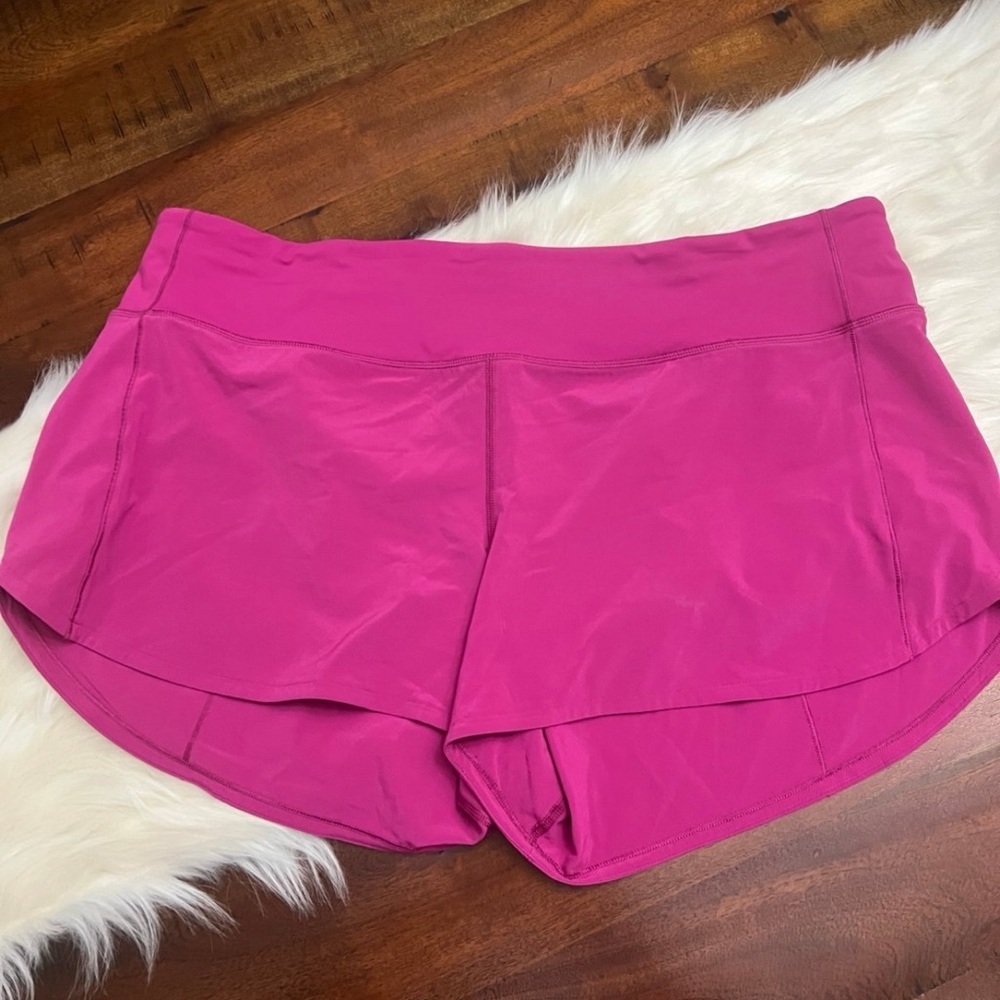 Lululemon Speed Up Shorts Long 4” Pink Size 14 Unlined